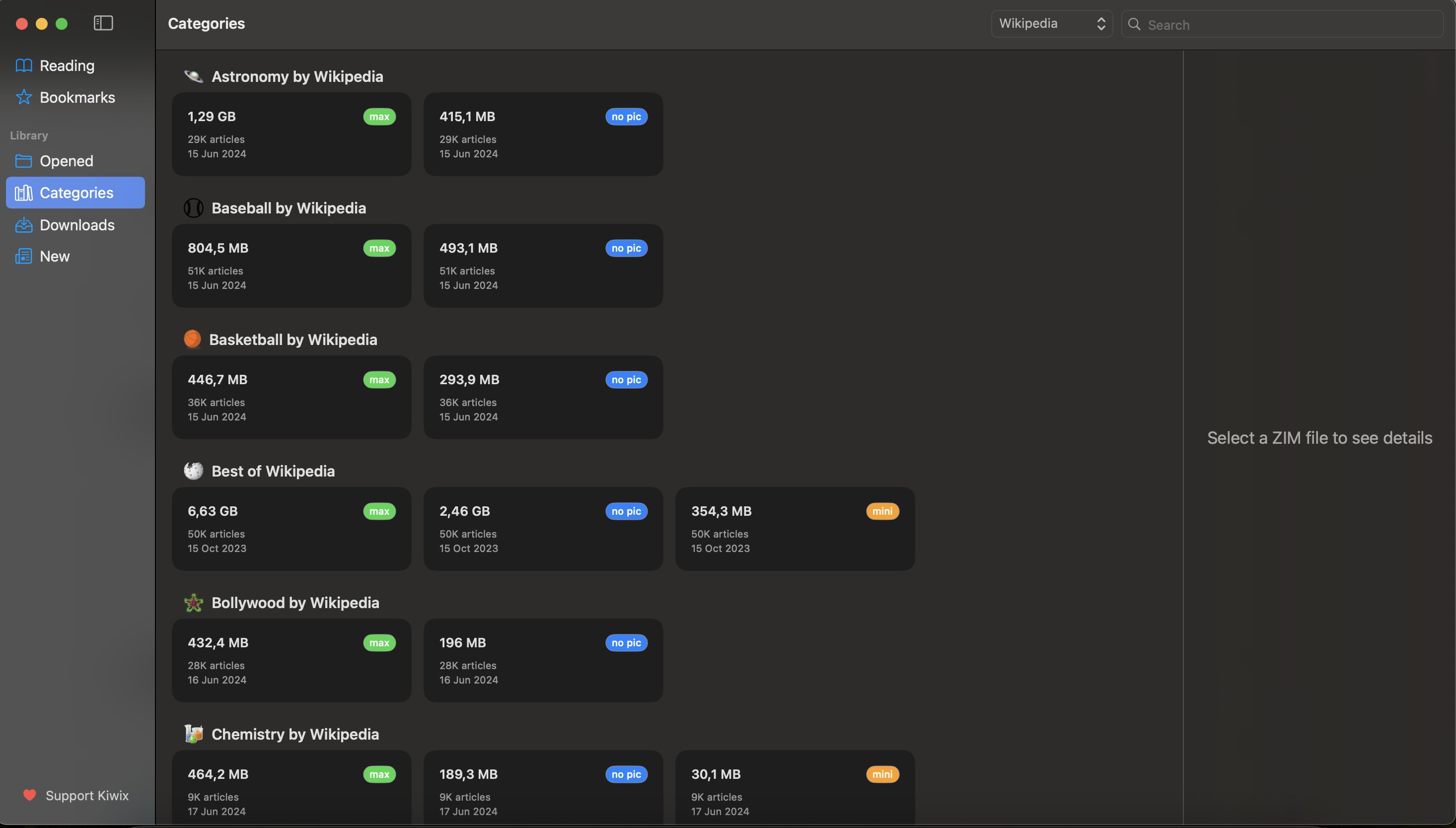 Kiwix application